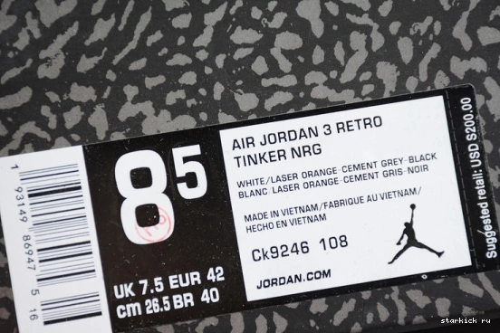 (W) Orange Air Retro Laser 3 CK9246-108 CK9246-108 Jordan 0108